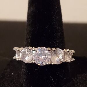 2.30 TCW D COLOR MOISSANITE 5-STONE ANNIVERSARY BAND 925 - SIZE 8 CERTIFIED!